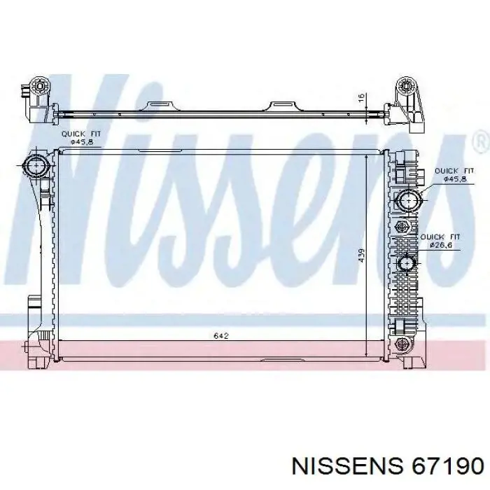 67190 Nissens radiador refrigeración del motor