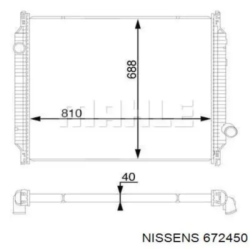 672450 Nissens radiador refrigeración del motor