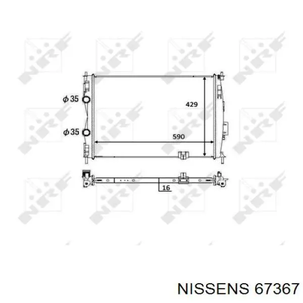 67367 Nissens radiador refrigeración del motor