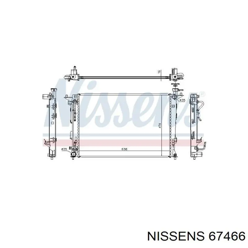 67466 Nissens radiador refrigeración del motor