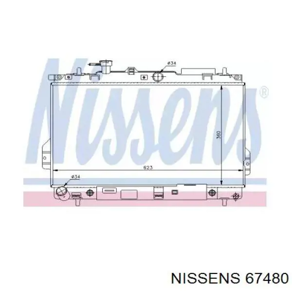 67480 Nissens radiador refrigeración del motor