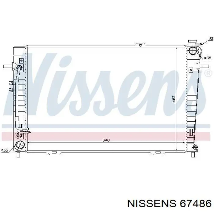 67486 Nissens radiador refrigeración del motor