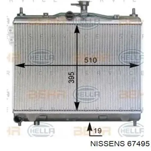 67495 Nissens radiador refrigeración del motor