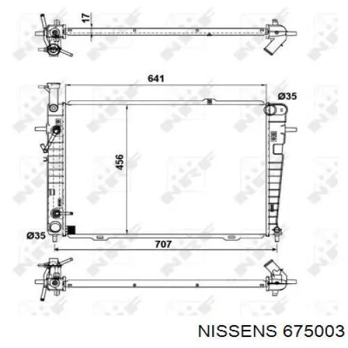 675003 Nissens radiador refrigeración del motor