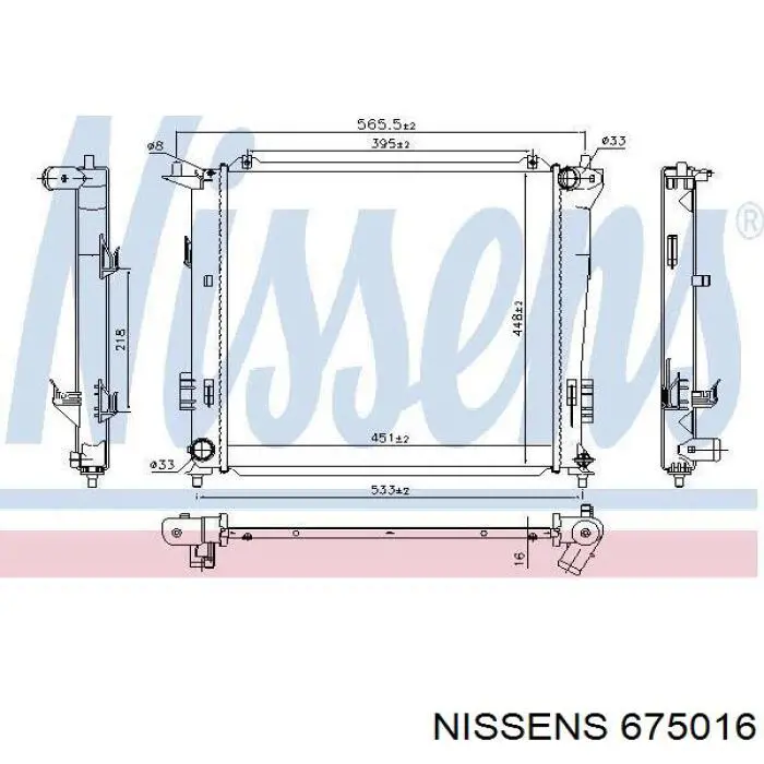 675016 Nissens radiador refrigeración del motor