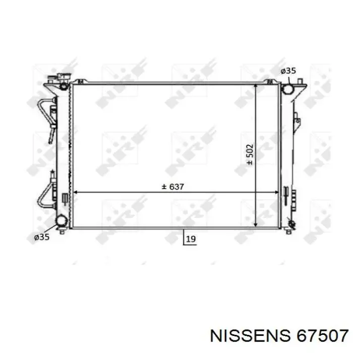 67507 Nissens radiador refrigeración del motor