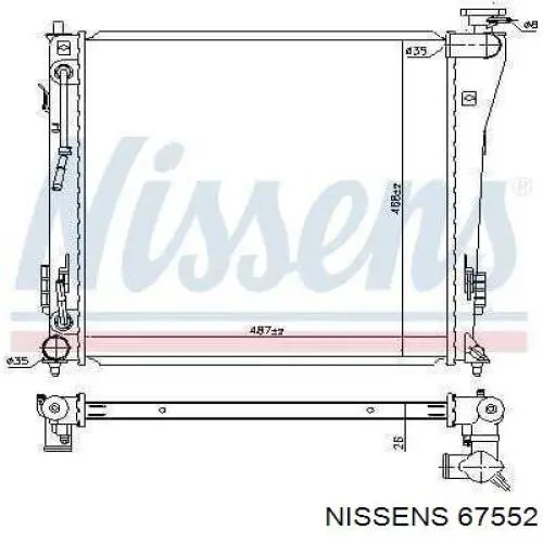 67552 Nissens radiador refrigeración del motor