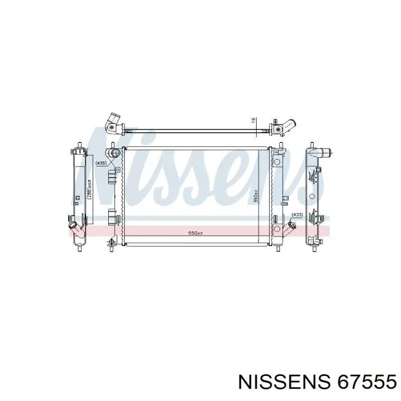 67555 Nissens radiador refrigeración del motor