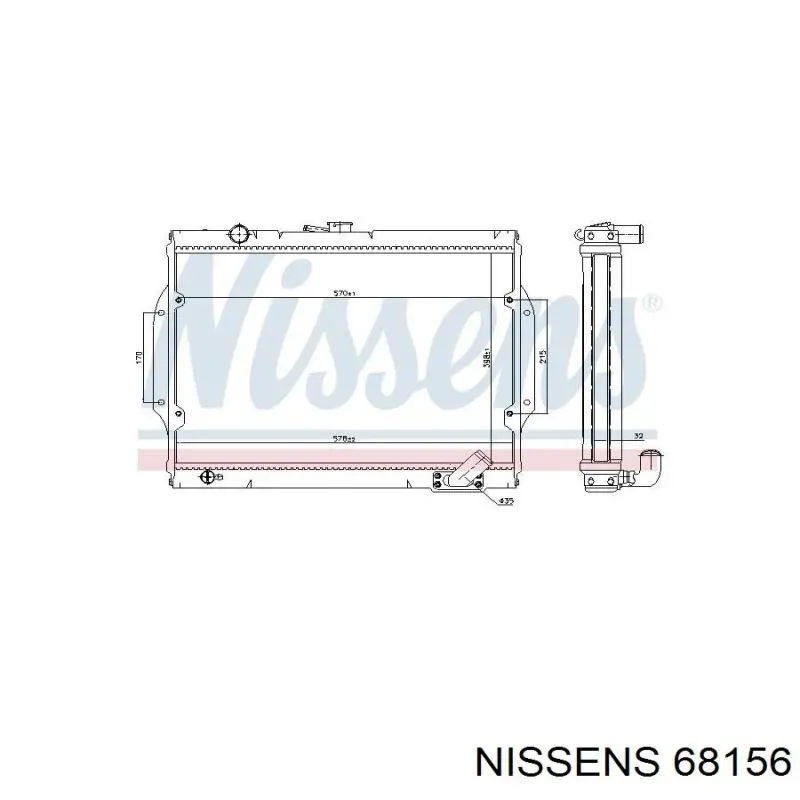 68156 Nissens radiador refrigeración del motor