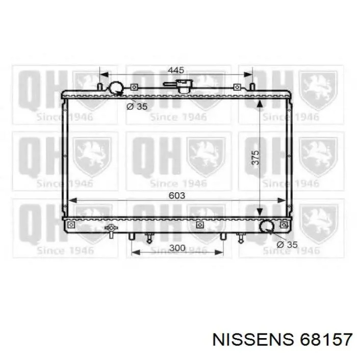 68157 Nissens radiador refrigeración del motor