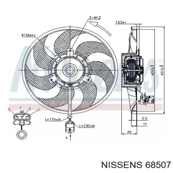 68507 Nissens radiador refrigeración del motor