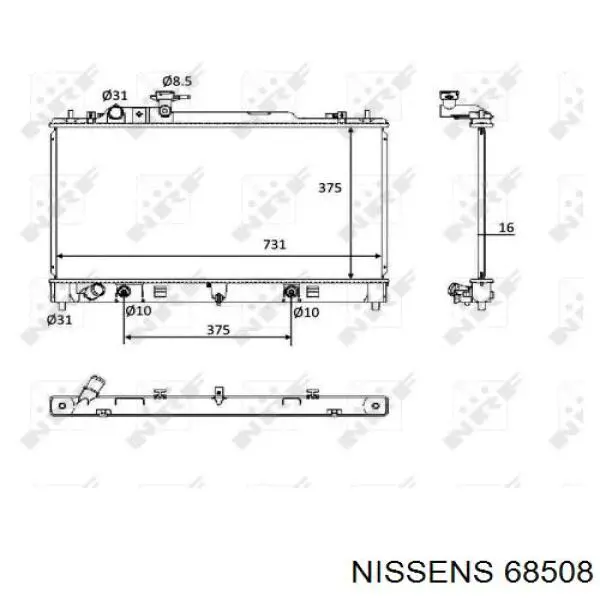 68508 Nissens radiador refrigeración del motor