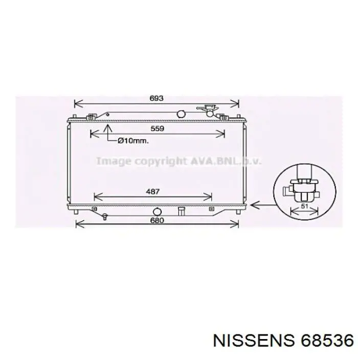 68536 Nissens radiador refrigeración del motor