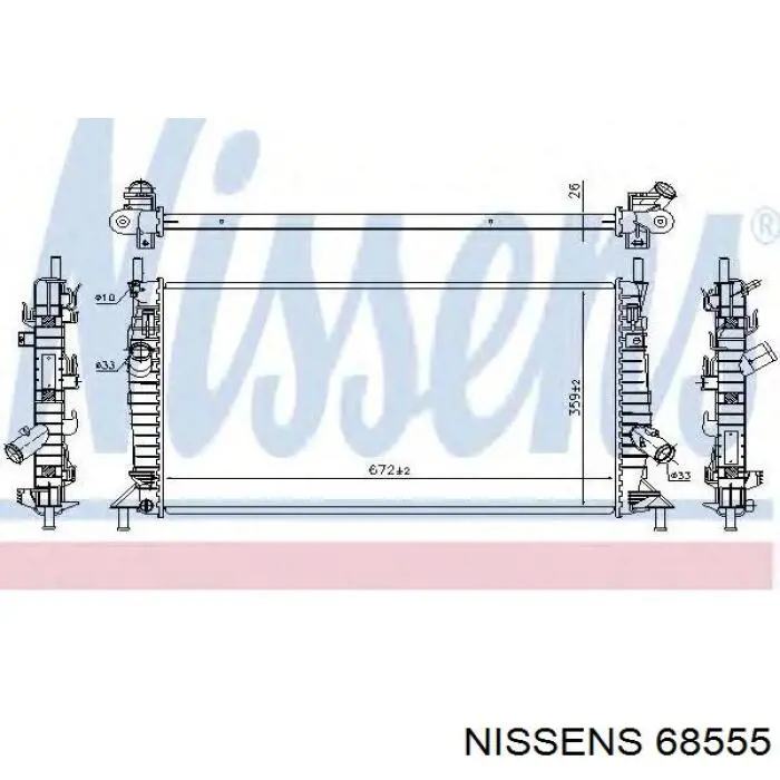 68555 Nissens radiador refrigeración del motor