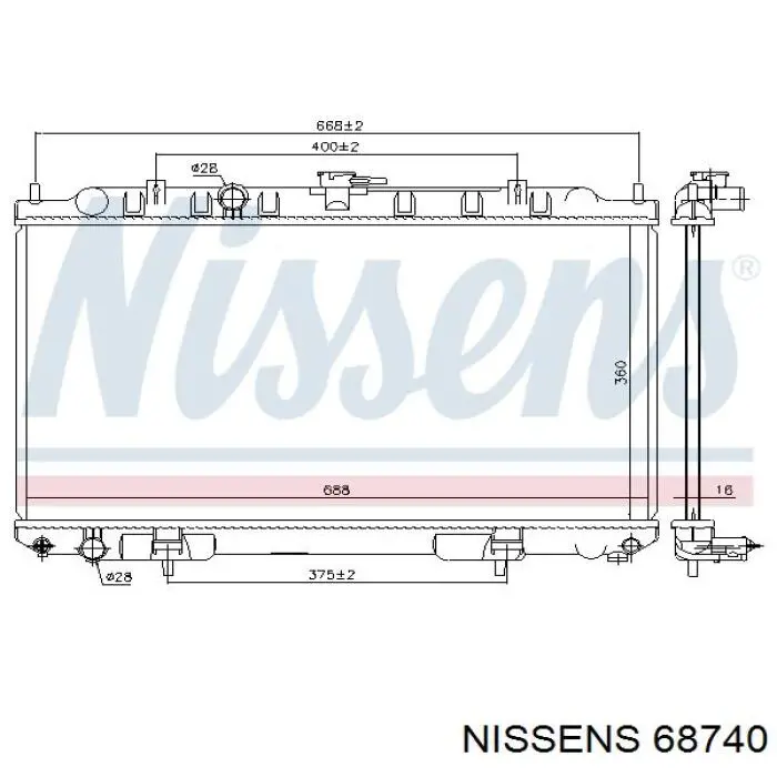 68740 Nissens radiador refrigeración del motor