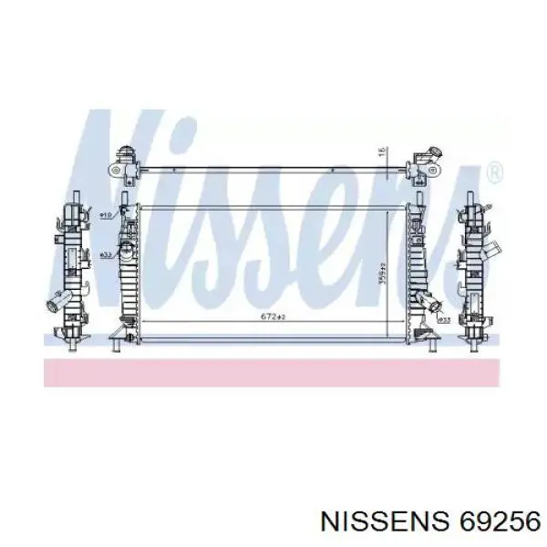 69256 Nissens radiador refrigeración del motor