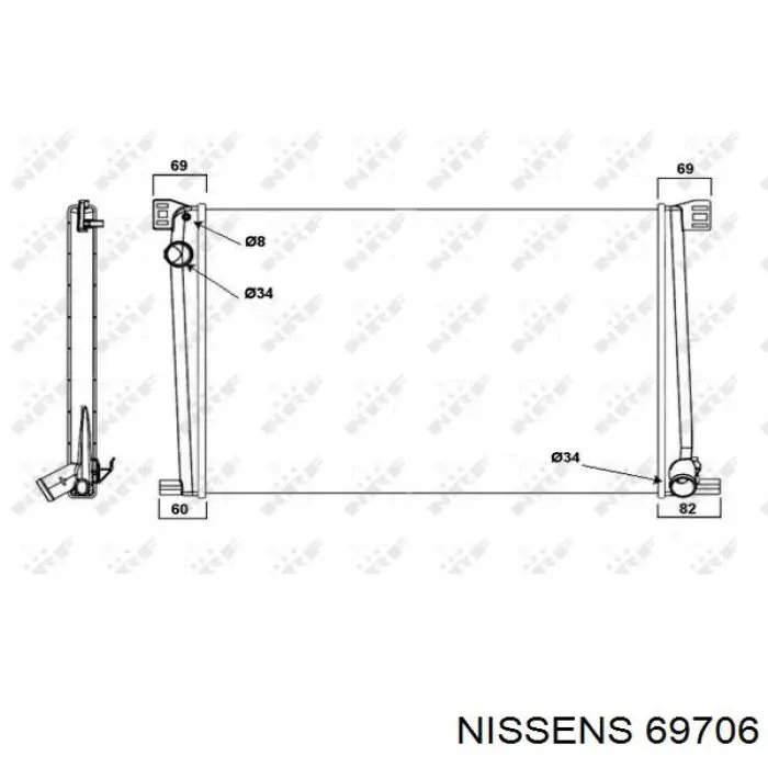 69706 Nissens radiador refrigeración del motor