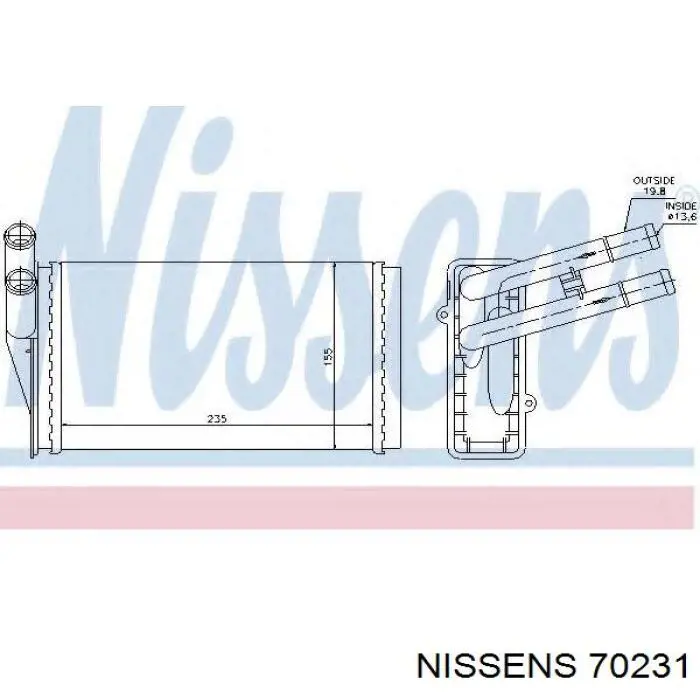 70231 Nissens radiador de calefacción