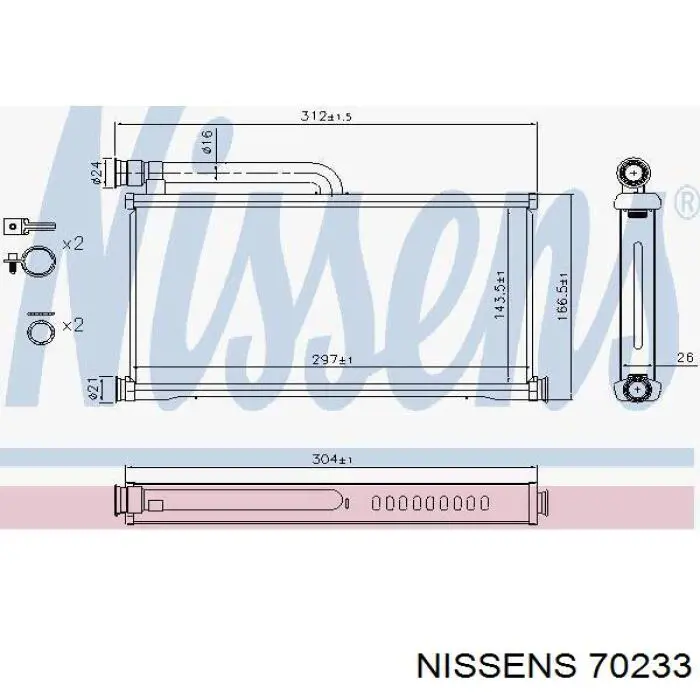 70233 Nissens radiador de calefacción