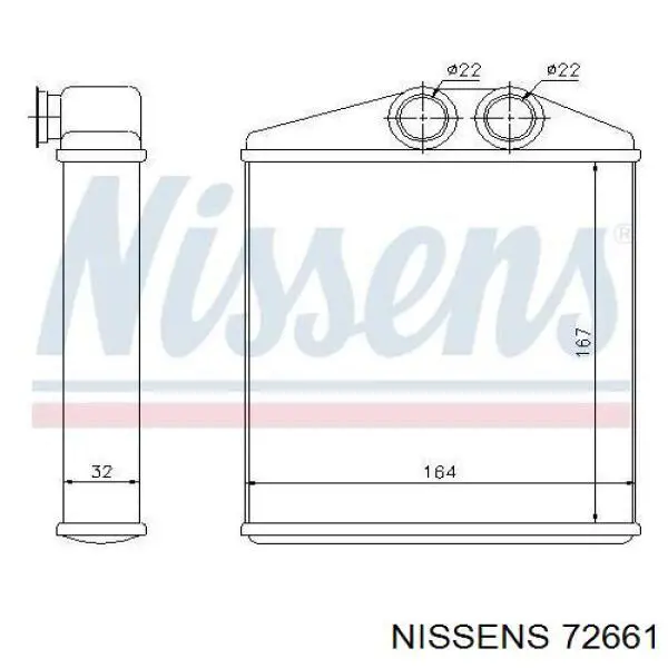 72661 Nissens radiador de calefacción