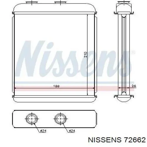 72662 Nissens radiador de calefacción