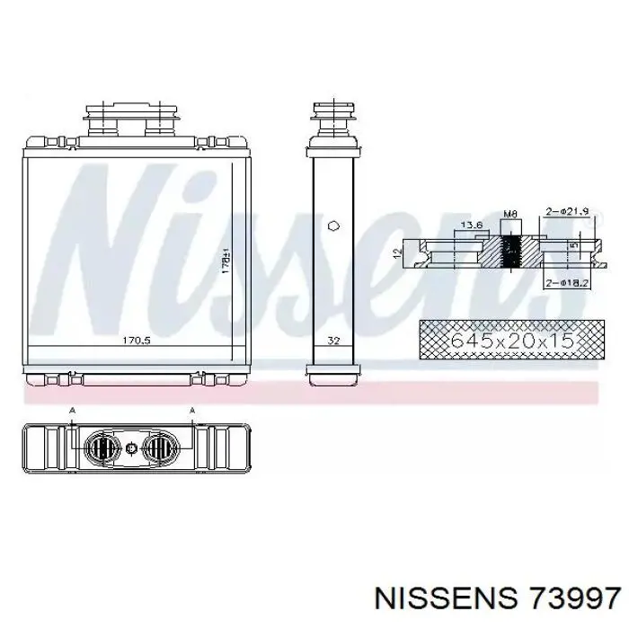 73997 Nissens radiador de calefacción