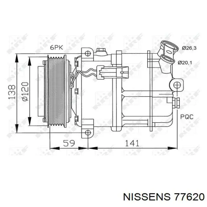 77620 Nissens radiador de calefacción