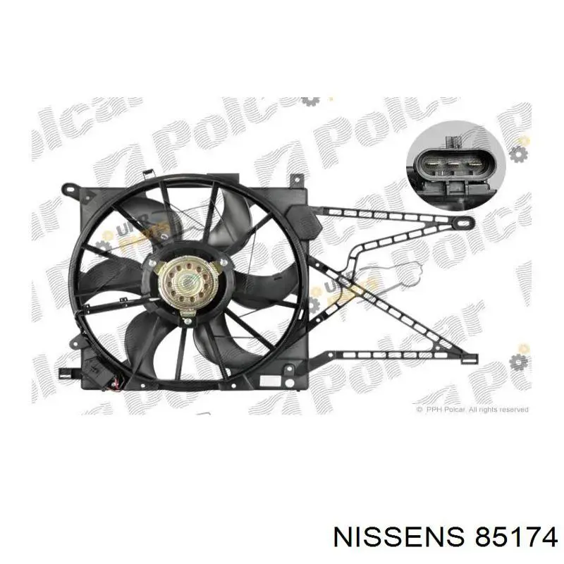 85174 Nissens ventilador (rodete +motor refrigeración del motor con electromotor completo)