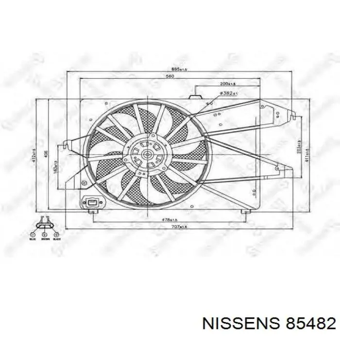  Ventilador (rodete +motor) refrigeración del motor con electromotor completo para Ford Mondeo 3 