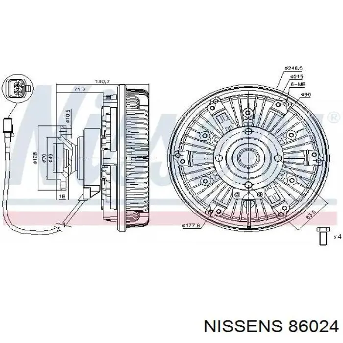 86024 Nissens embrague, ventilador del radiador