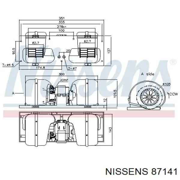 87141 Nissens motor eléctrico, ventilador habitáculo