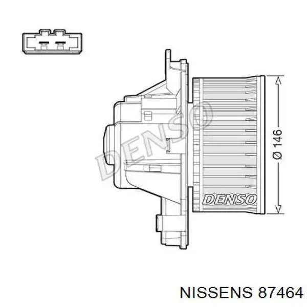 87464 Nissens conjunto carcasa de ventilador de la estufa (calentador interno)