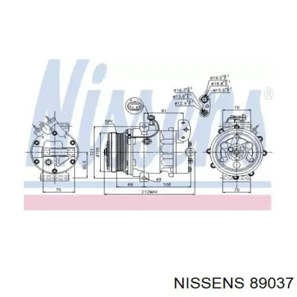 89037 Nissens compresor de aire acondicionado