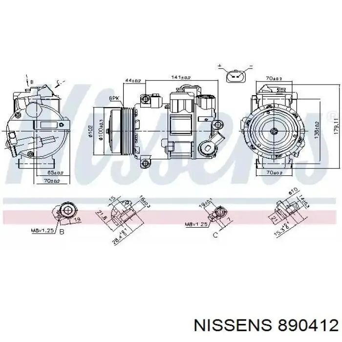 890412 Nissens compresor de aire acondicionado