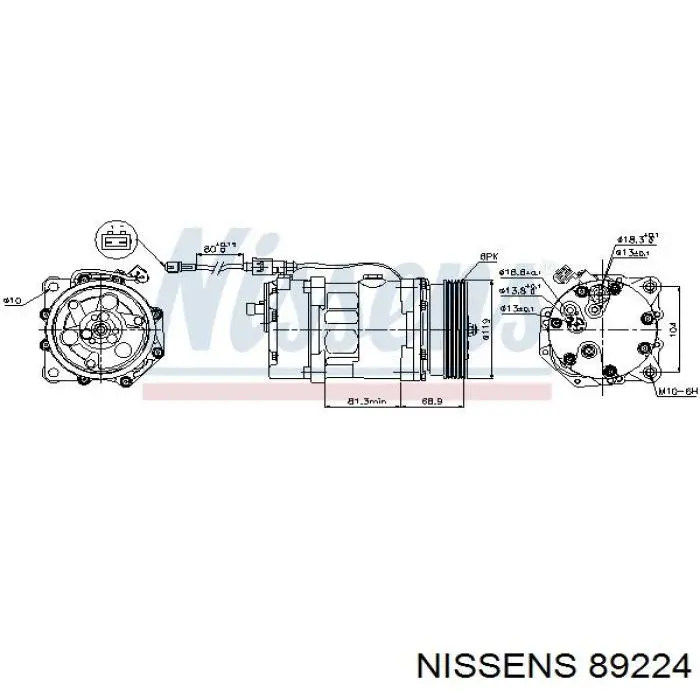 89224 Nissens compresor de aire acondicionado