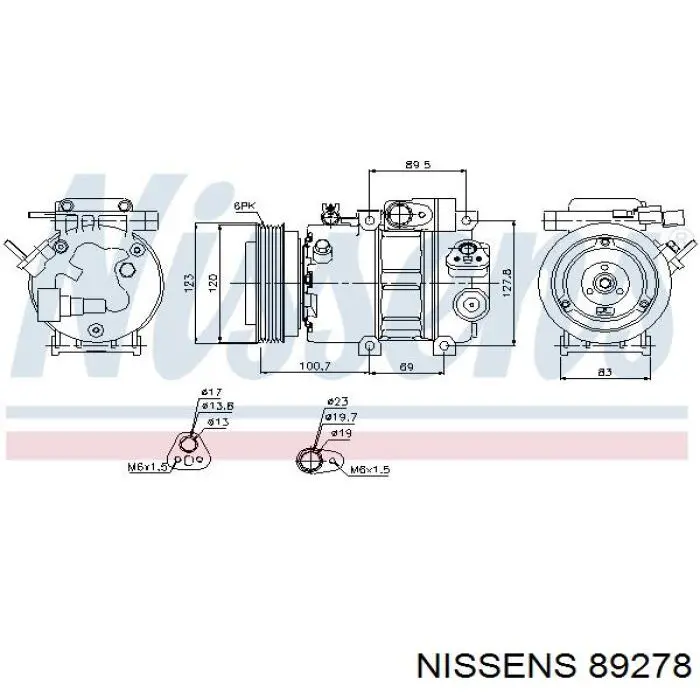 89278 Nissens compresor de aire acondicionado