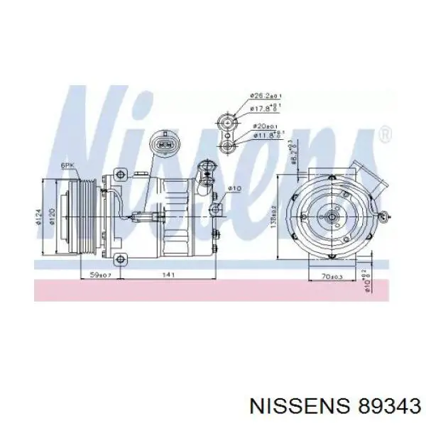 89343 Nissens compresor de aire acondicionado