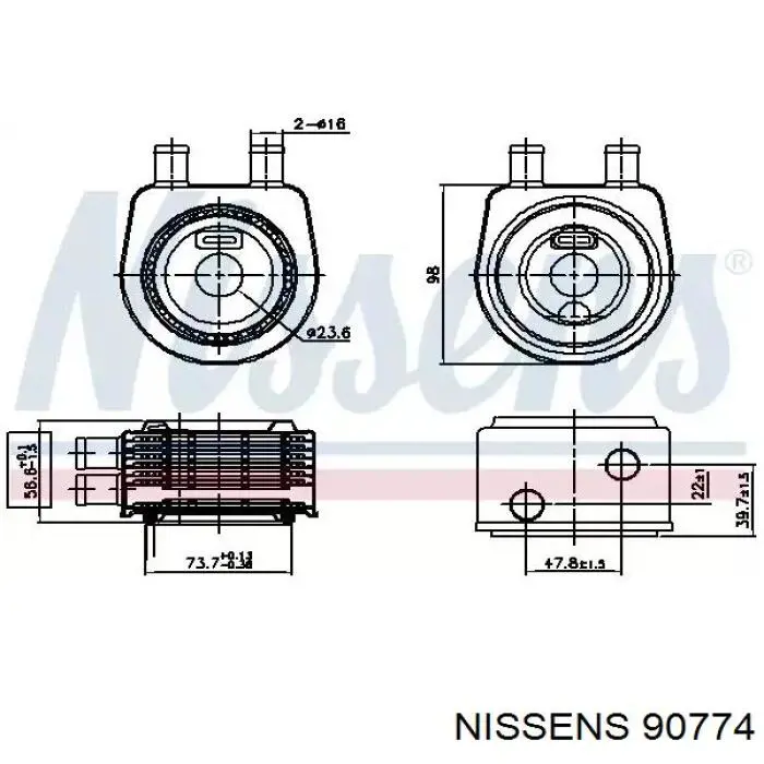 90774 Nissens radiador de aceite