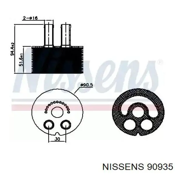 90935 Nissens radiador de aceite