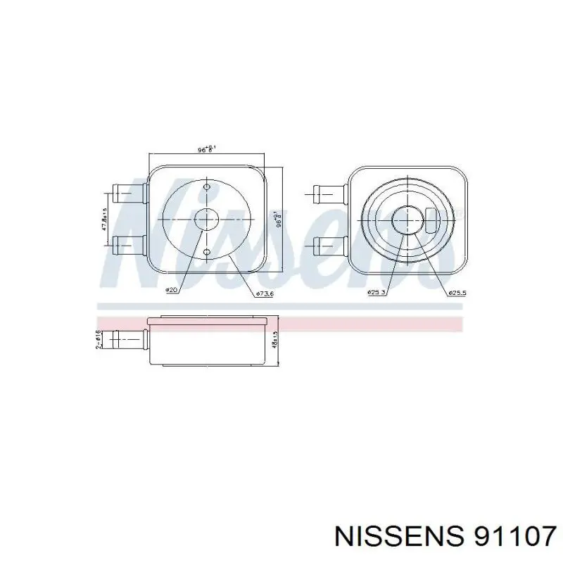 91107 Nissens radiador enfriador de la transmision/caja de cambios