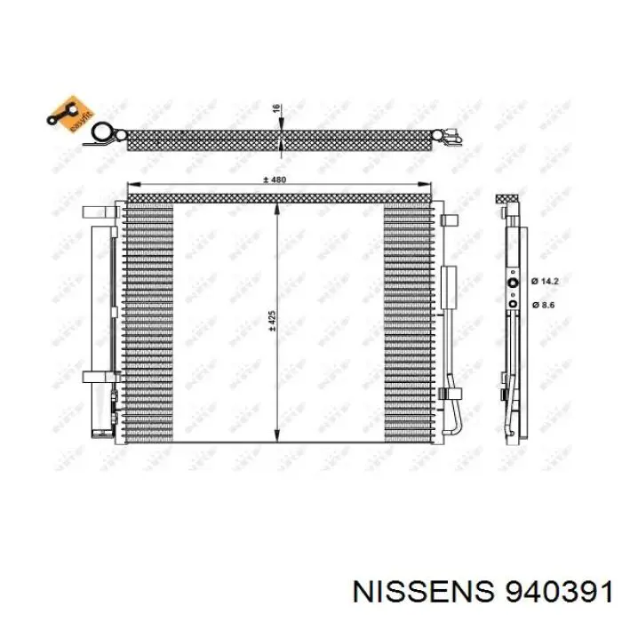 940391 Nissens condensador aire acondicionado