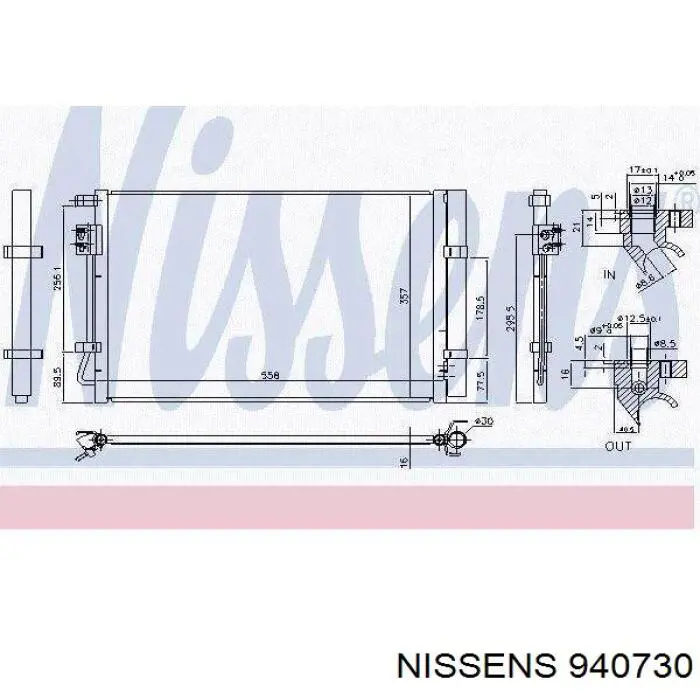  Condensador aire acondicionado para Hyundai I20 IB, GB