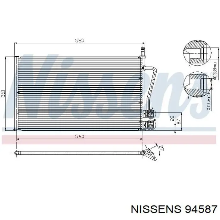 94587 Nissens condensador aire acondicionado