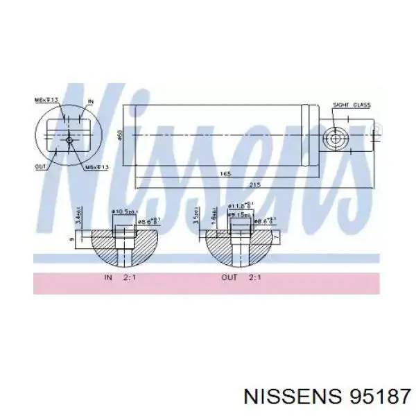 95187 Nissens receptor-secador del aire acondicionado