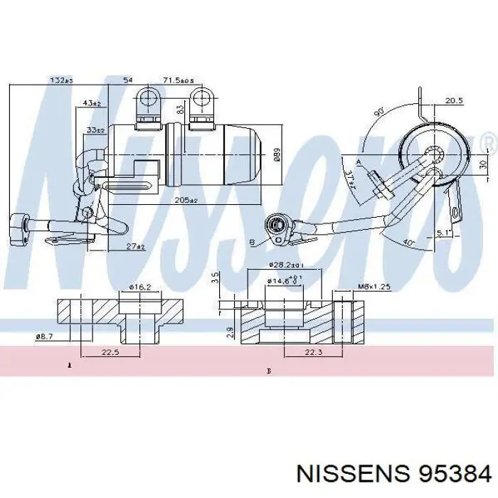 95384 Nissens receptor-secador del aire acondicionado