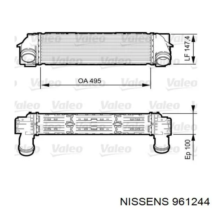 961244 Nissens radiador de aire de admisión