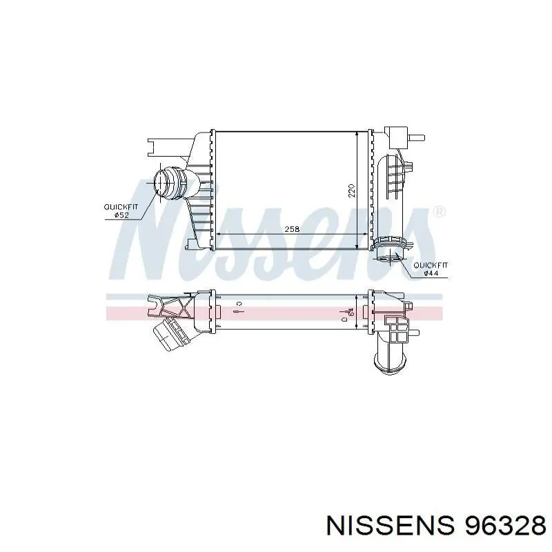 96328 Nissens radiador de aire de admisión