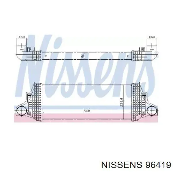 96419 Nissens radiador de aire de admisión