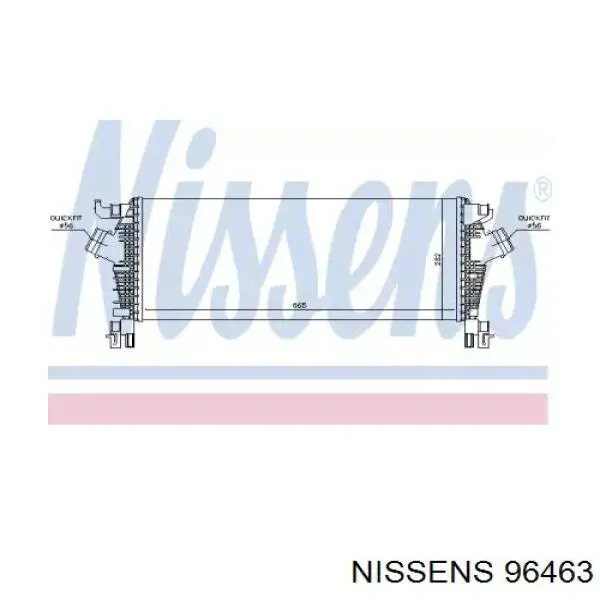 96463 Nissens radiador de aire de admisión