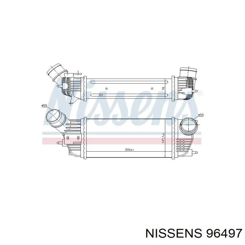 96497 Nissens radiador de aire de admisión